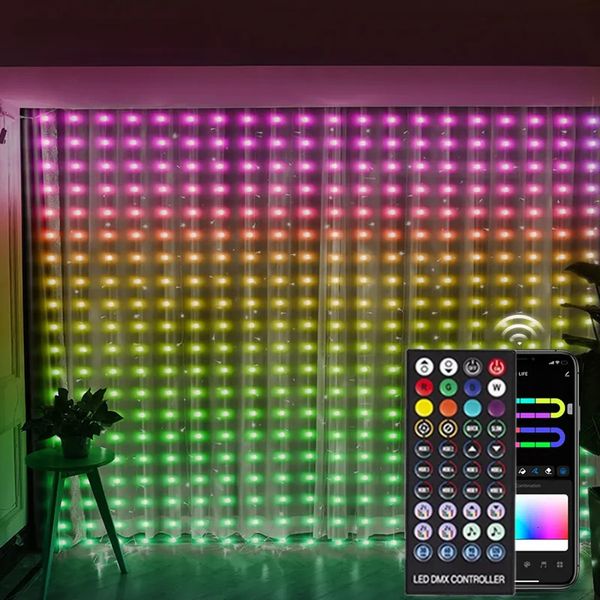 RGB Smart LED String Lights App Christmas App Remote USB Garland Curtain Fairy Holiday Holiday Bedroom Outdoor 240329