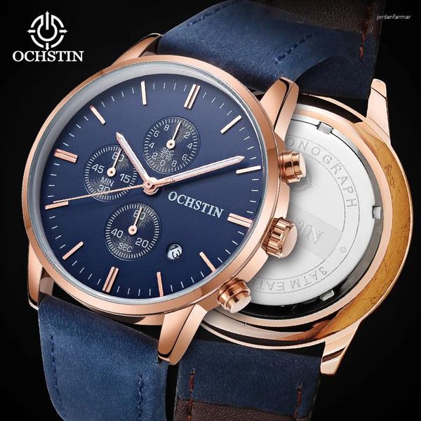 Avanadores de pulso Ochstin 2024 Creative Nylon Series Moda Simplem Masculk Quartz Watch Multifunction Automatic Movement