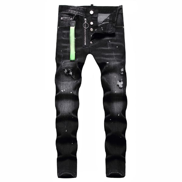 designer da donna jeans jeans in soccorso strappa pantaloni sottili motociclette motociclette in denim pantaloni neri di alta qualità 44 trendy lunghi pantaloni dritti dritti streetwear retrò