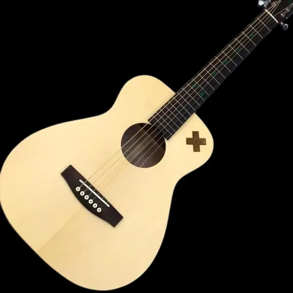 Gitarre neue 34 -Zoll -kleine Babygitarre, Spruce Gesicht, Pfirsichkernseite Heck X Model kostenloser Versand.