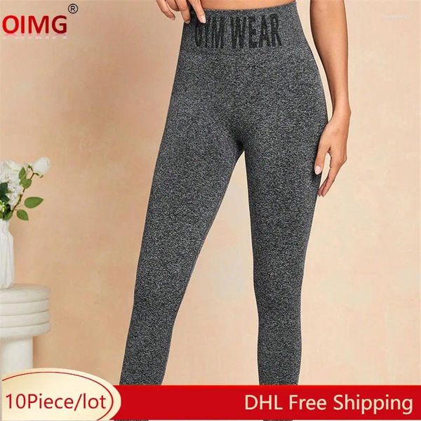 Kadın Pantolon 10 Toptan Zayıflama Taytları Kadınlar 2024 Bahar Sıska Gym Yoga Seksi Strenes Fitness Street Wear 10474