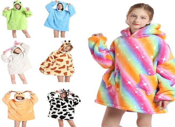 Women039s Nachtwäsche Winter warmes Badetuch für Kinder Star Pocket Pijamas Mädchen Bademantel Onesie Hoodie Robe Schlaf
