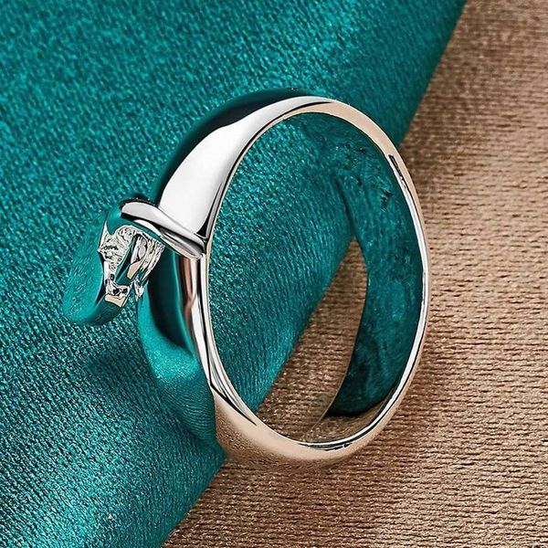 2pcs Eheringe Silber Farbfinger Ring für Frauen Herz Anhänger Paar Ring für Liebhaber Größe 6-10 Silberbeschichtung Schmuck trendige Verlobungsringe