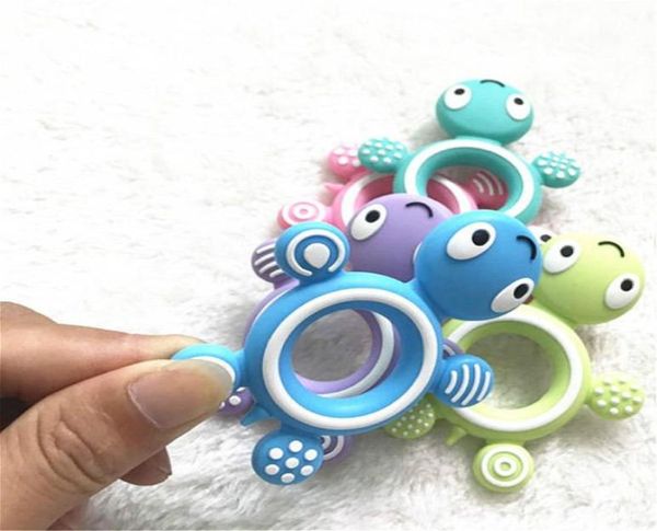 Baby Silicone Teether Tartaruga de animal fofo Chew Baby Childreth Den Toys Diy Colar Ferramentas de Cuidado de Chewing