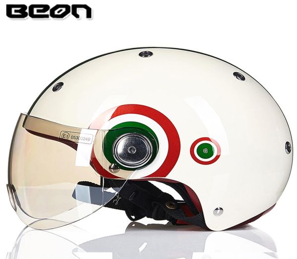 Beon Motosiklet Yarım Yüz Kask Vintage Capacete Motokros Casco Moto Elektrikli Bisiklet Güvenliği 1034715206