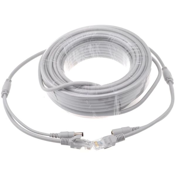 IP-Kamera Ethernet RJ45 Kabel CAT5/CAT-5E RJ45 + DC Power Internet LAN-Kabelkabel 2 in 1 Kabel 5 m/10 m/15m/20m/30 m