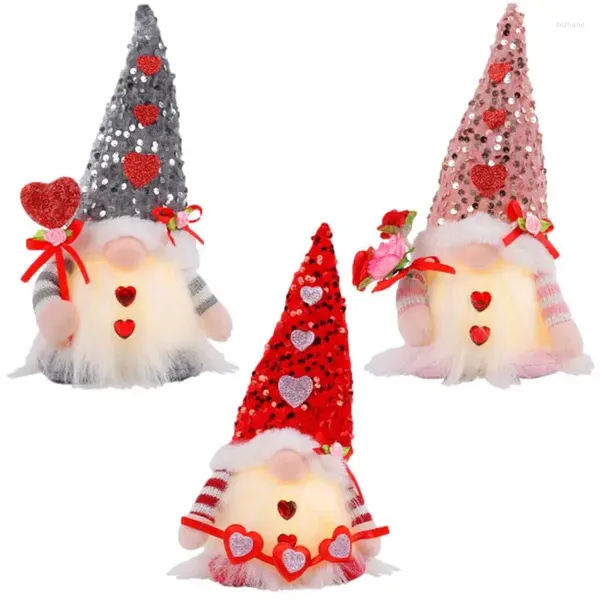 Decoração de festa Coração Gnome liderou o ornamento romântico de casamento do dia dos namorados: boneca para decoração