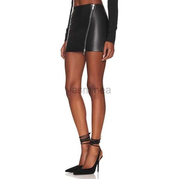 Vestidos urbanos sexy sexy preto couro fosco mini -saia feminina lateral zip split pu lápis skirt festa fantasia verão slim skirt clubwear personalizado novo 2443