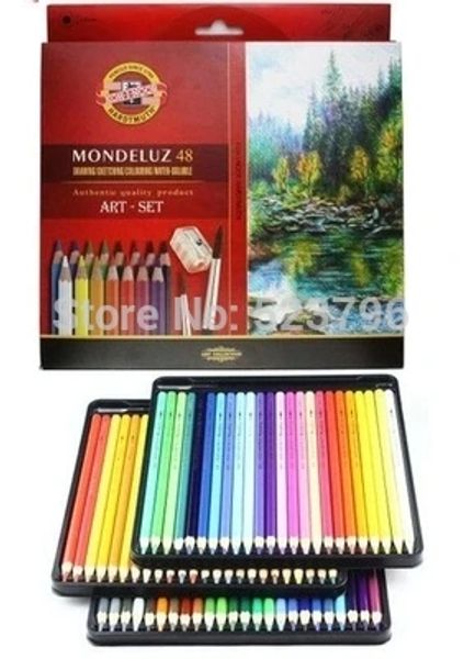 Lápis Kohinoor Mondeluz Aquarell Art Desenho de petróleo Base de desenho profissional não tóxico Conjunto.72 lápis de cor lápis de cor de água