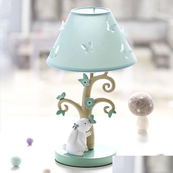 Tischlampen moderne süße Stoff LED -Ständer Leuchten Schreibtischlichter für Kinder Baby Mädchen Schlafzimmer Leuchte Home Deco Drop Lieferung Dhidc