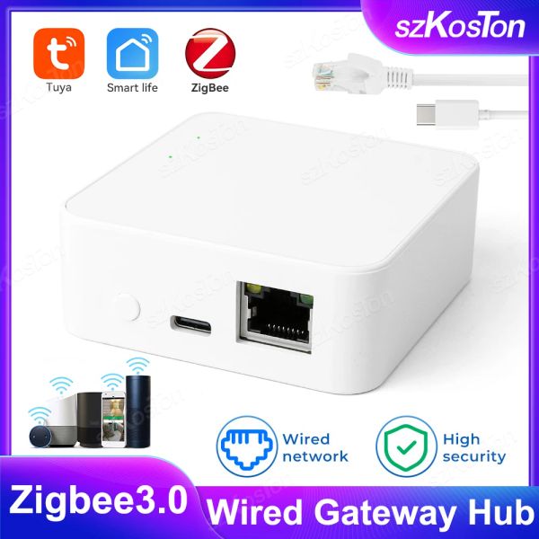 Kontrolle Zigbee 3.0 Wireless Wired Wired Gateway, Tuya Smart Hub Bridge Smart Life App Fernbedienung funktioniert mit Alexa Google Home Assistent