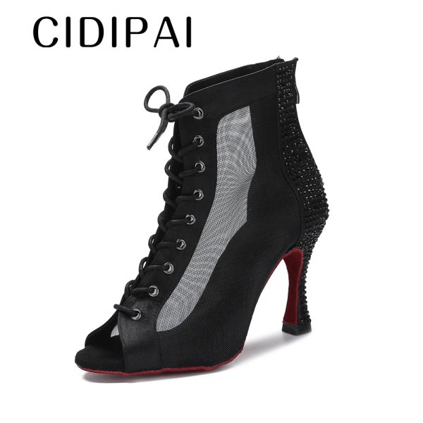 Stivali Cidipai Red Sole Dance Stivali Donna Salsa Tango Scarpe da ballo Latin per ragazze Scarpe da ballo sportiva per interni