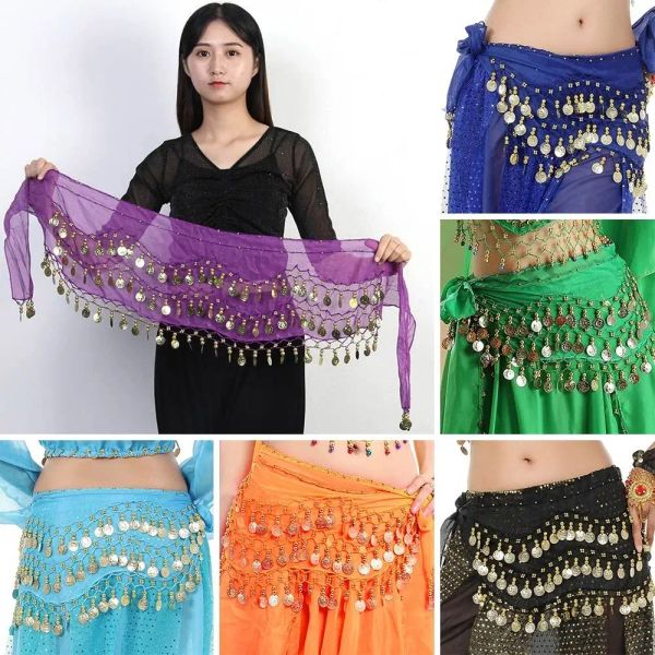 Per la Thailandia/India/Arab Show Costumes Nappine Sexy Waist Chain Skircer Skirt Belly Dance Belt Belt Ahep Scarf