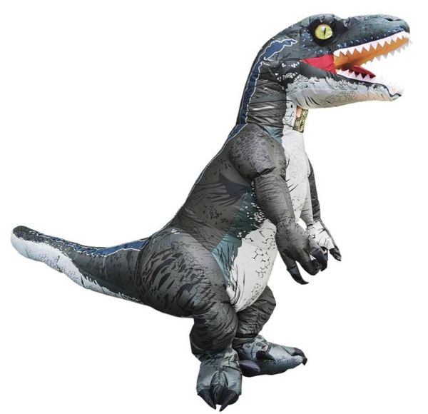 Velociraptor para adultos T rex dinossauros figurinos infláveis de figurinos de cosplay figurinos de shalloween para homem, mulher de fantasia traje LJ2007326794