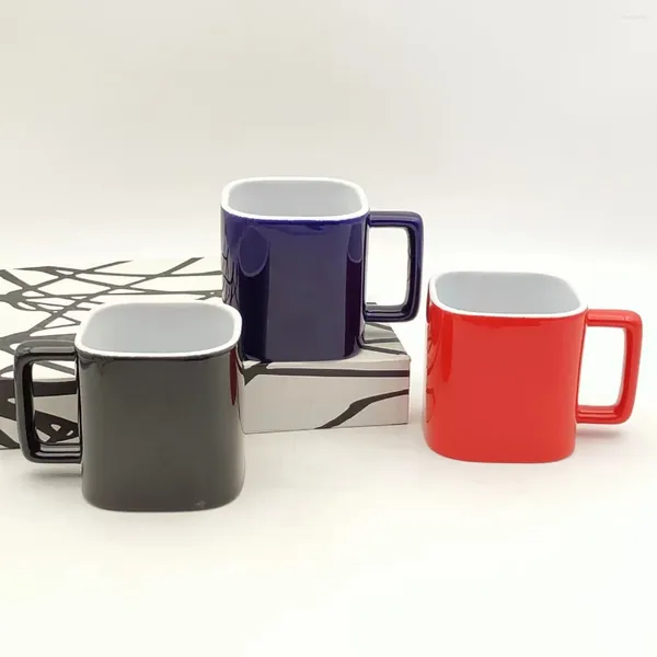 Kupalar yaratıcı kare seramik fincan renkli düzensiz kupa kahve ev sütü reklam özelleştirme