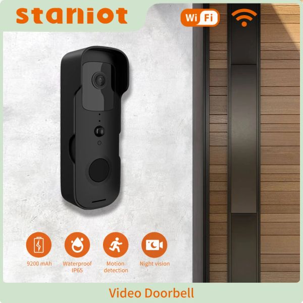 Sistem Ostaniot 1080p HD Video DoorbellTrumpet Too Wifi Açık su geçirmez kapı zili görsel intercom ev güvenlik kamera gece görüş