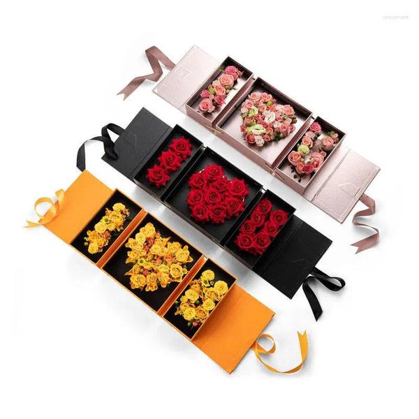 Fiori decorativi ti amo confezione regalo romantica personalizzata eterna imballaggio di fiori di rosa pacchetto di sapone per il cuore di lussuoso giorno di San Valentino