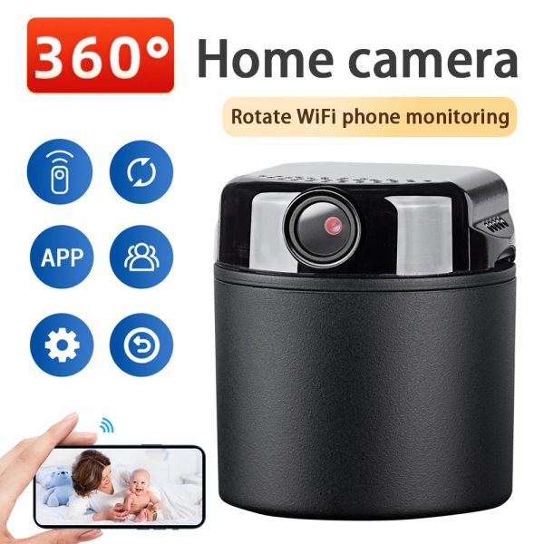 Kameras 1080p Mini WiFi -Kamera Batterie betrieben kleiner drahtloser CAM 360 -Grad Horizontal Rotation Sicherheitssystem Mobile Fhone Monitorin