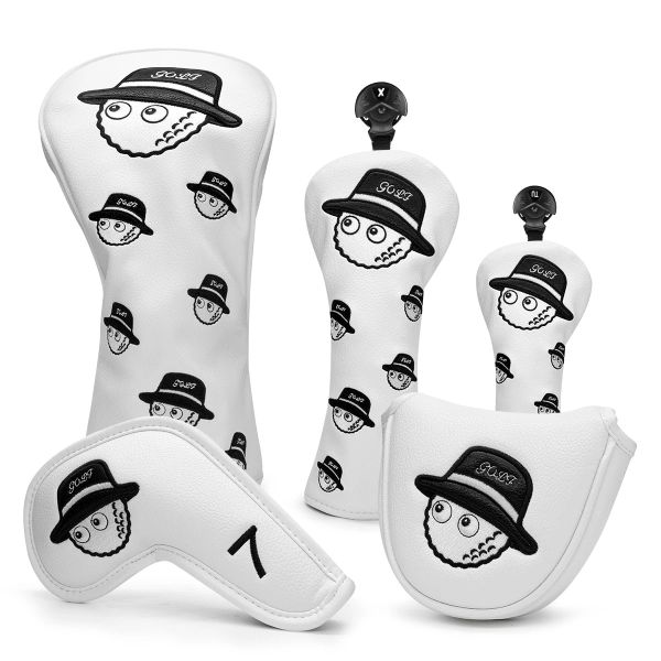 Ürünler Golf Club Headcovers Premium Deri Kafa Kapakları Set Sevimli Golfçü Headsovers için Sürücü Fairway Hibrid Ahşap Kafa Demir Alışveriş Merkezi