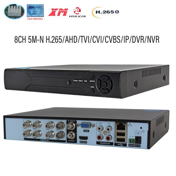 Gravador Xmeye 8ch Detectar ahd dvr 8 canal 5mn vigilância 6 em 1 tvi cvi cvbs hybrid security cctv hdmi vga video p2p nvr