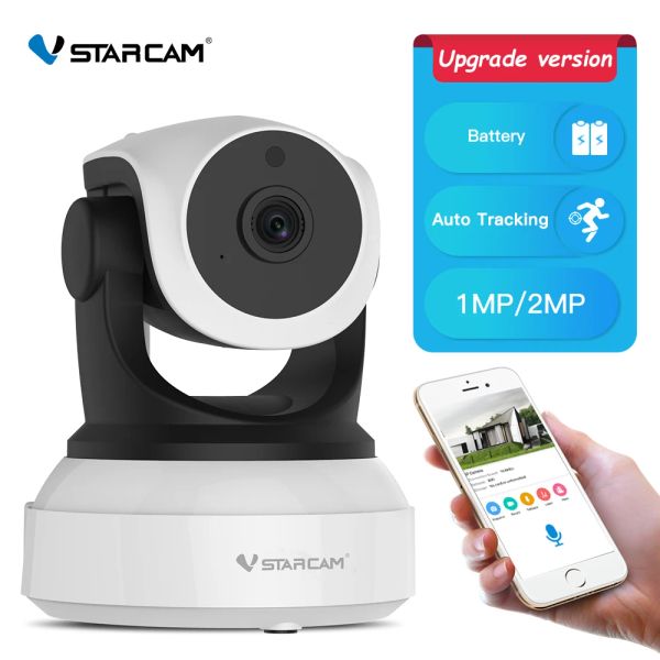 Kameralar VSTARCAM 2MP IP Kamera WiFi Kamera 1080p İç Mekan CCTV Gözetim Güvenlik Kamera Otomatik İzleme 2500mAh Pil P2P IPTV