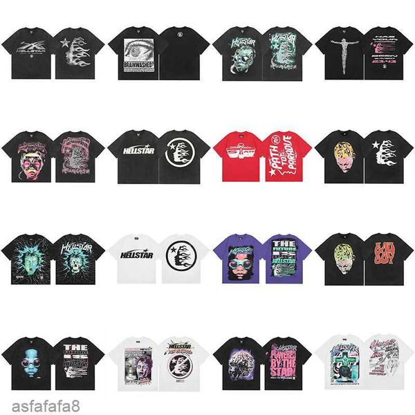 Tees Hellstar Tshirt Summer moda masculino designers femininos t camisetas de manga longa Tops de algodão Tshirts Polos