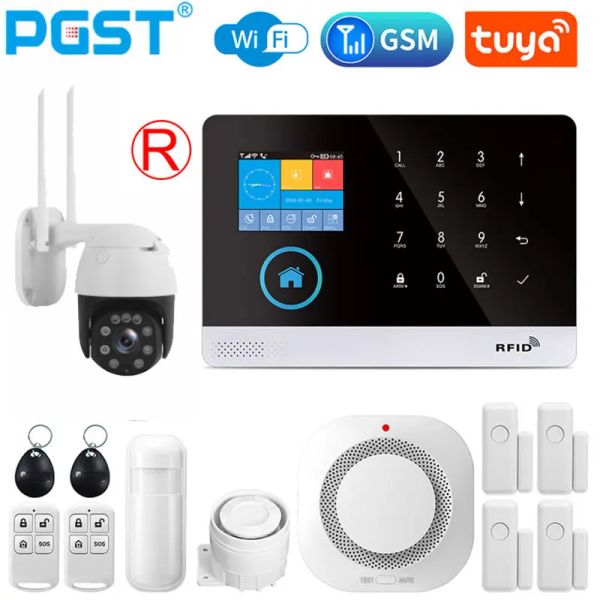 Kits PGST PG103 Sicherheitsschutz Tuya Smart Home WiFi GSM Wireless Alarmsystem für Home Call/SMS Fernbedienung Zigbee Gautone