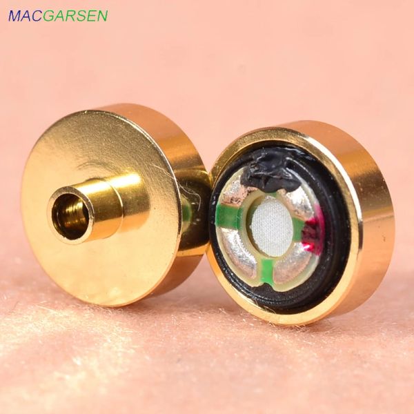 Lautsprecher MacGarsen 10pcs 10mm DIY Headset Zubehör Subwoofer Kopfhörer Ersatz Golden Lautsprecher Einheit Kopfhörer Reparatur Horn -Upgrade Upgrade