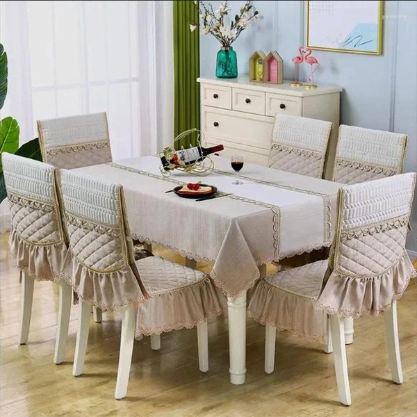 Tanta de mesa Fuzz estilo cadeira de jantar capa de almofada de luxo de luxo em casa spandex de volta