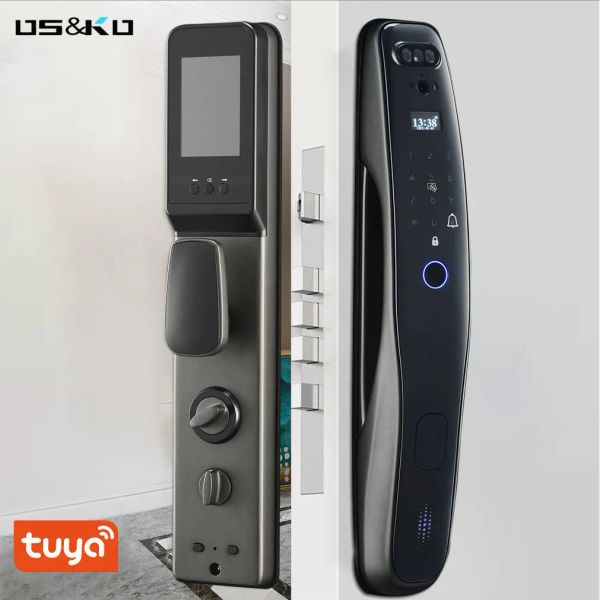 Заблокировать Tuya Smart 3D Face Door Lock Security Monitor Monitor Intelligent Passport Password Biometric Electronic Key разблокировка K8