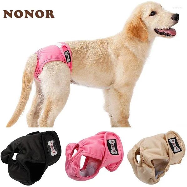 Dog Apparel Nonor Reutiliza fraldas fêmeas fêmeas laváveis fisiológicas menstruais para cães de segurança de cães médios