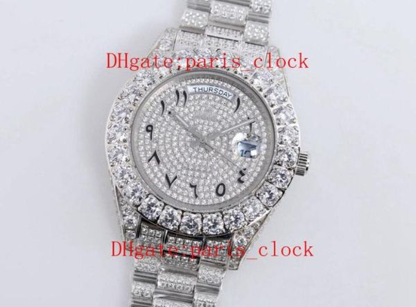 SF All Ice Drill Big Diamond Watch Anello di lusso Numeri arabi arabo per la perforazione araba Orologio con acciaio inossidabile 2813 Tempo di movimento 1844125
