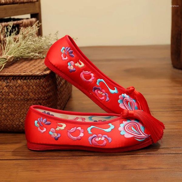 Sıradan Ayakkabı Klasik Gelin El Embroidered Düğün Kırmızı Xiuhe Bin Katmanlı Bottom Stil Zapatos de Mujer