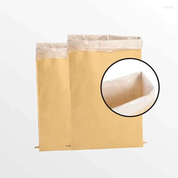 Sacos de armazenamento Saco composto de papel composto Geral Brown Kraft Snakeskin Food Grading em um único plástico de 1,5 mil PE