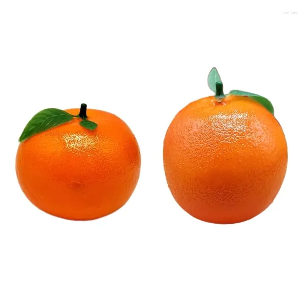 Pacote de decoração de festas de 6 suprimentos de frutas de plástico laranja artificial Modelo falso para mesas decorações Segura e facilmente limpeza