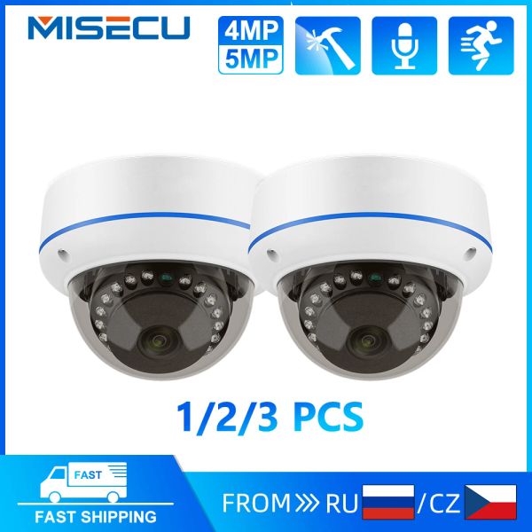 Kameras Miscu 4MP/5MP POE IP -Kamera Home Security Protection 1/2/3 PCs Vandalproof Dome Surveillance Kameras Support Onvif unterstützen