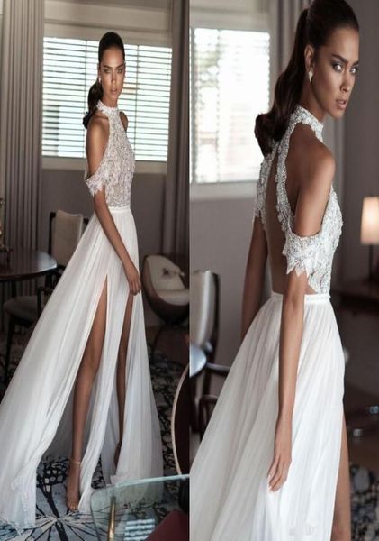 Elihav Sasson Bohemia Nuovo abiti da sposa sexy da spiaggia sexy al collo alto di spalla delicata chiffon split split wedding bown5240925