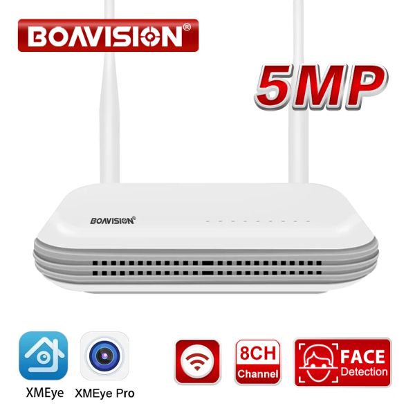 Câmeras 8CH WIFI MINI NVR H.265 REGORDADOR DE VÍDEO DE REDE sem fio para 5MP Câmera de segurança de vigilância de Wi -Fi de 5mp