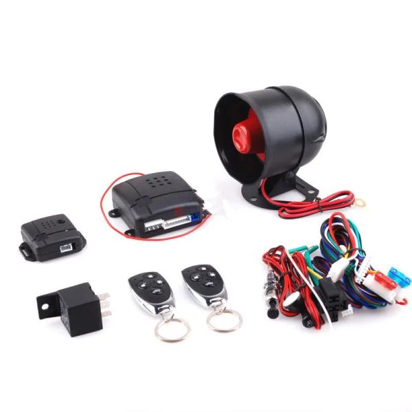 Kits Car Antitheft Alarm 1way Fahrzeug Alarmsystem Schutzsicherheit System Keyless Entry Sirene 2 Fernbedienung Einbrecher Alarm