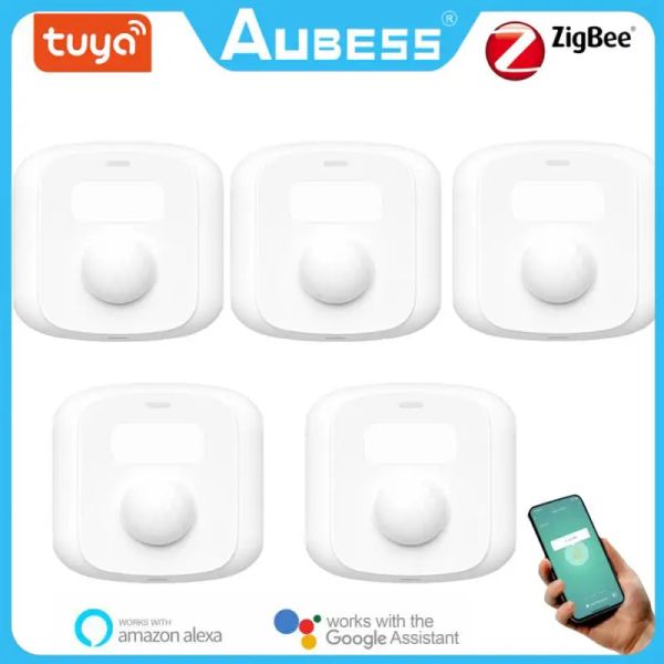 Detector Tuya Zigbee WiFi Mini Pir Motion Sensor com sensor de cena de luz Função de movimentação humana Detector SmartLife Controle de aplicativos