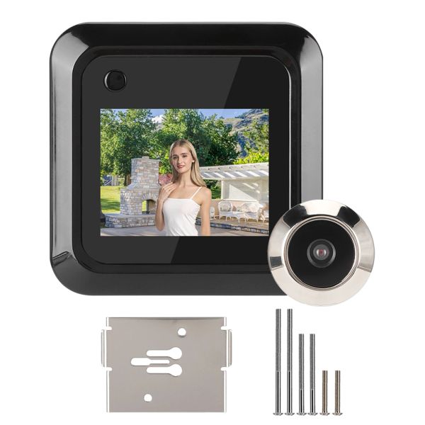 Kapı Zili 2.4in Akıllı Video Kapı Zili Tft Video Peephol Dijital Kapı Kamera Kapı Zili LCD Ekran Ekran 0.3MP geniş açılı kamera fotoğrafı