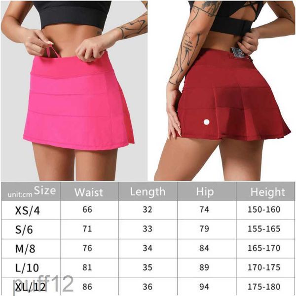 Lu roupas de limão feminino ioga ioga de cintura alta saias do exercício saia plissada líderes de torcida vestidos curtos fitness wear garotas que executam calças elásticas esportivas l xbig