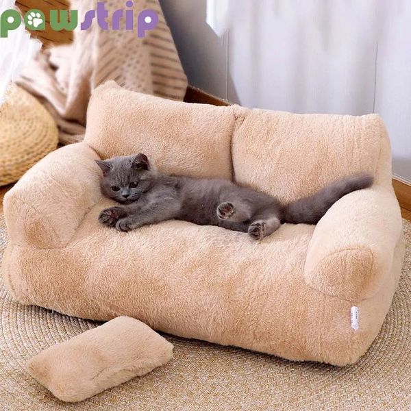 Letto di gatto di lusso di divano per animali domestici super morbido per gatti per cani di piccola taglia gatti staccabili ridotti per gattini non slip cucciolo da letto per animali domestici 240327 240327