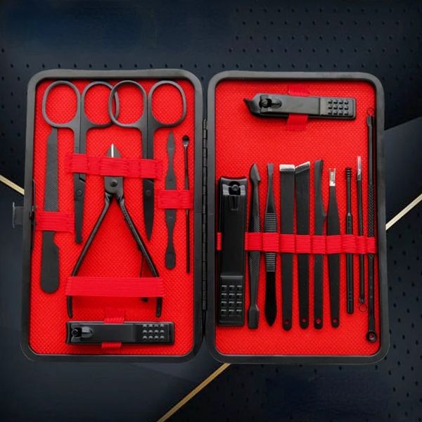 2024 15-20 PCs Professionelle Nagelschneider-Pediküre Schere Set Edelstahl Eagle Hook tragbarer Maniküre Nagel-Clipper-Werkzeug-Set