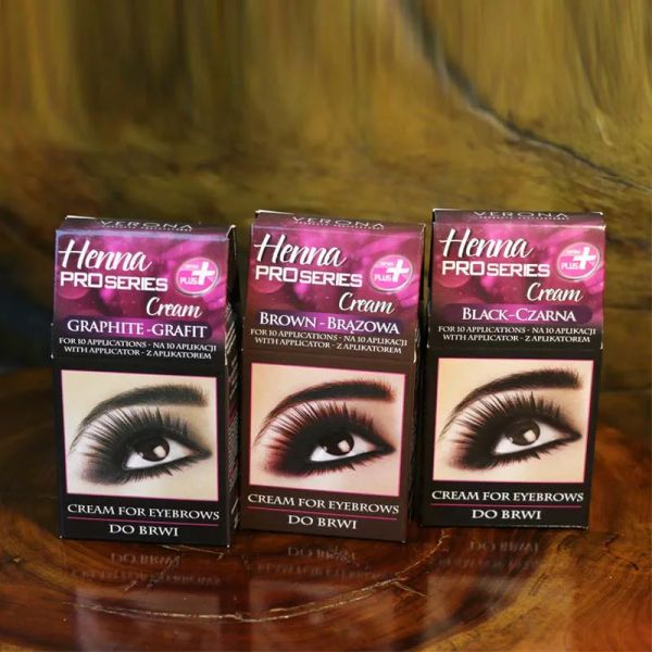 Flaschen 5pcs Großhandel Ryana Henna Eyebrow Eyelashes Creme Professionelle natürliche Pflanzenfarbe Farbtint Kit Set Farbstoff braun schwarz Easy Dye