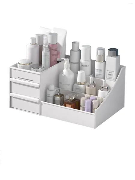 Aufbewahrungsboxen 1PC Multi-Grid-Make-up-Box Moderner Kunststoff-Desktop-Organisator für Home Geschenk Valentinstag