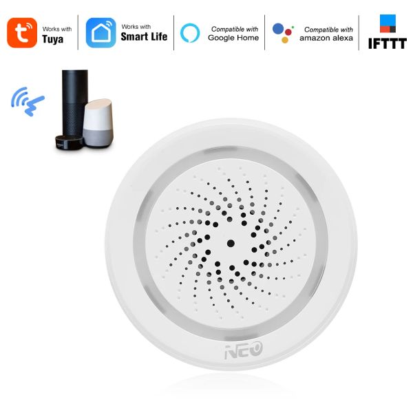 Sirene Wireless WiFi Siren Alarmsensor für Smart Device Support BatteryPowered können mit USB -Kabel Tuya Smart Life belastet werden