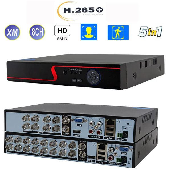 Giyim Xmeye 8ch 16Cannel H.265 DVR 5MN 4MPN 1080P 720P CCTV AHD CVBS Analog IP Kamera Güvenlik Koruma Sistemi için Video Kaydedici