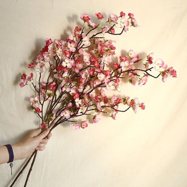 Fiori decorativi bellezza artificiale Cherry Blossom Nordic Plum Peach imitazione per la casa Decorazione di bouquet fiorente