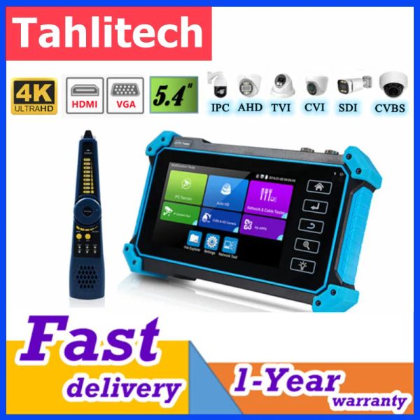 Tahlitech 4K CCTV Monitor Tester IPC5200C IP -Kamera -Tester Analog CCTV Videoüberwachungstester CCTV IP POE RJ45 TDR -Kabeltest